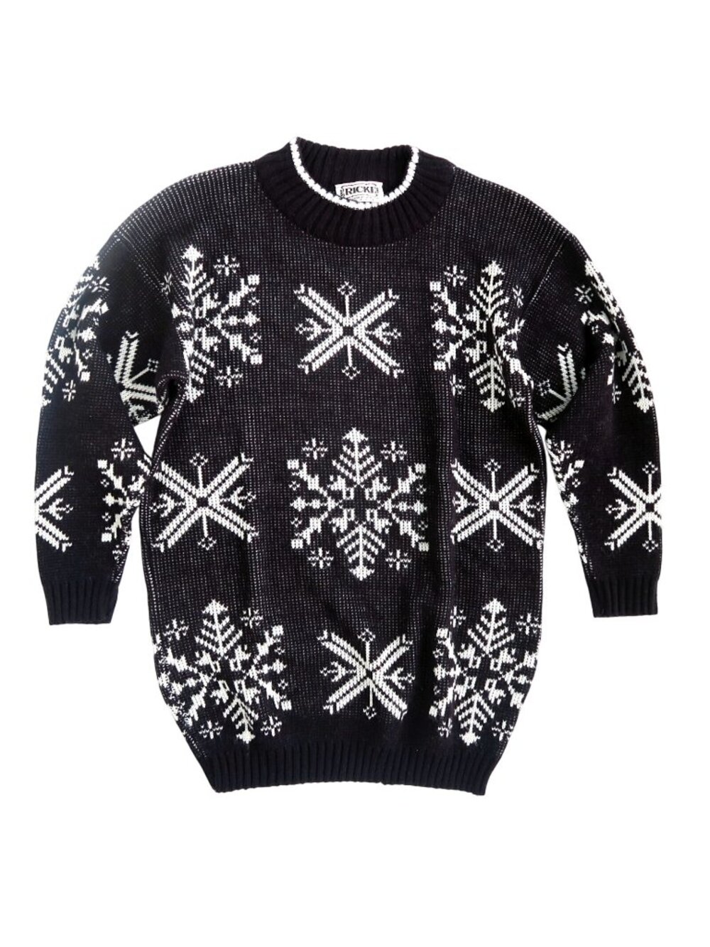 Ricki by Miss Erika Snowflake Sweater Vintage 80s Acrylic Knit Pullover Medium